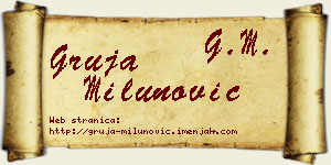 Gruja Milunović vizit kartica